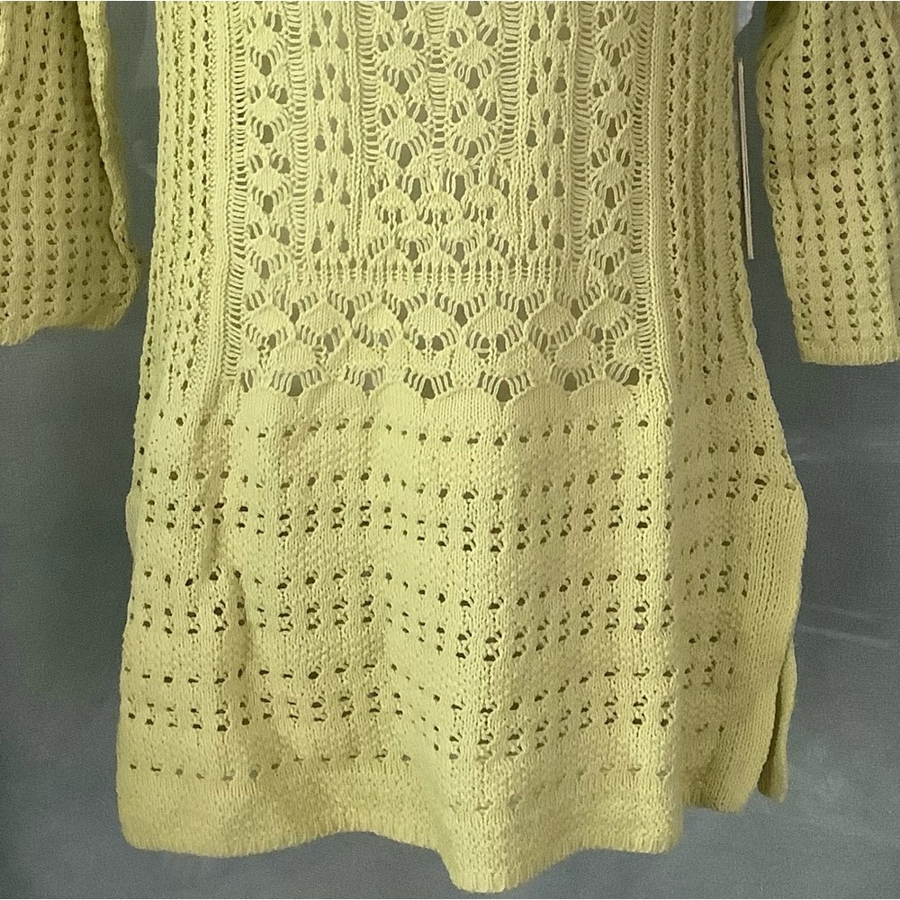 ANDREA JOVINE OPEN KNIT CROCHET SWEATER TOP - Picture 4 of 9